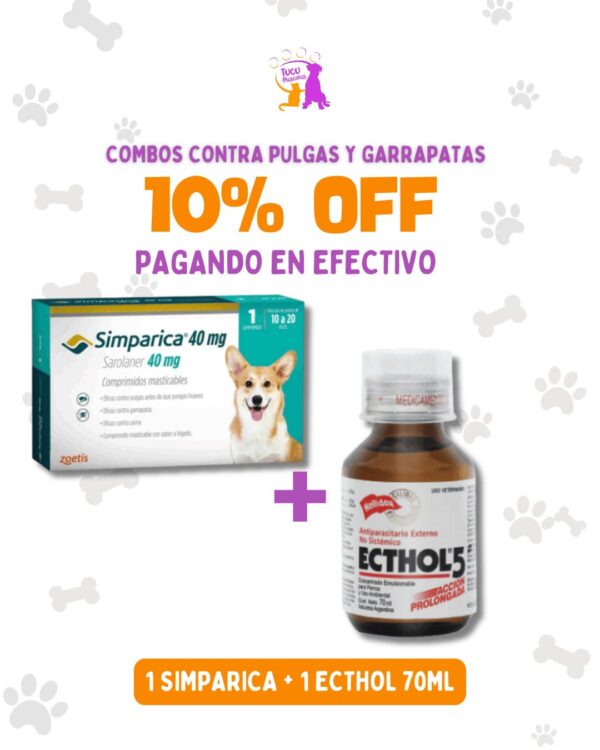 Simparica de 10 a 20kg+Ecthol 70ml