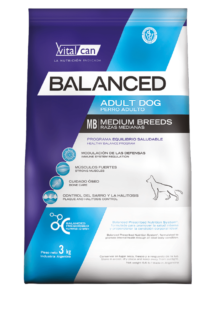 alimento balanceado para perros adultos mordida mediana balanced